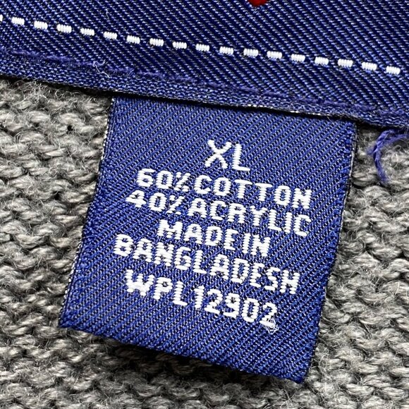 Saddlebred‎ Sweater Mens XL Gray Striped 1/4 Zip Pullover Classic Preppy Career - Picture 4 of 11